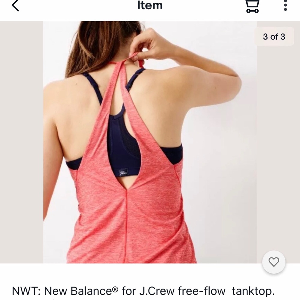 NWT J Crew and New Balance Tank Salmon Size XL